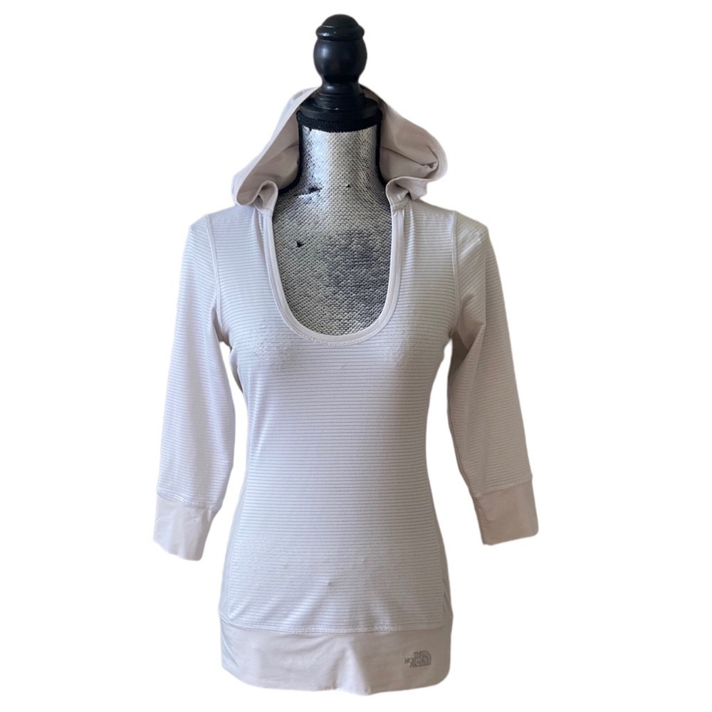 THE North Face Women's Pullover Hooded 3/4 Sleeve Top Cream/Off White Size Small